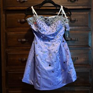 Ava Presley #29173 Periwinkle Embellished Cocktail